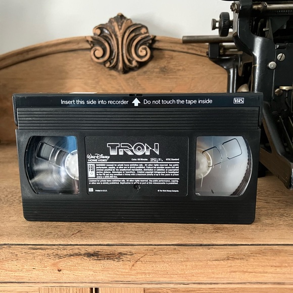 Disney TRON VHS with Blue and Black Design - Picture 3 of 3